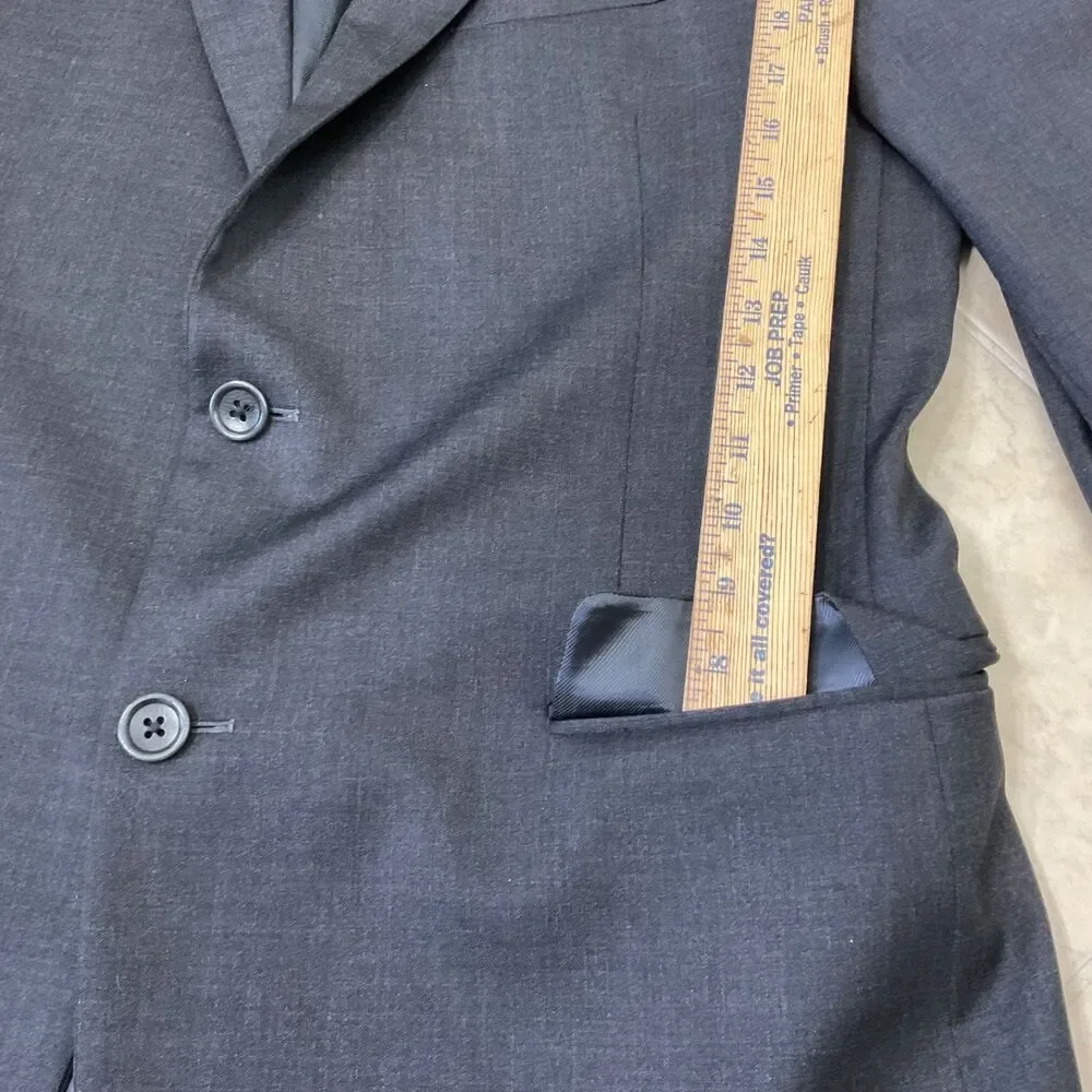 Brooks Brothers Mens  Estrato Trabaldo Togna Blazer Italy 40R Charcoal Black  *